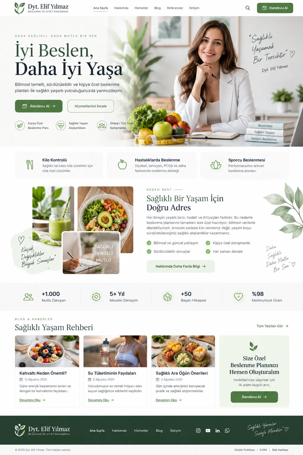 Diyetisyen Web Sitesi - ekran 1