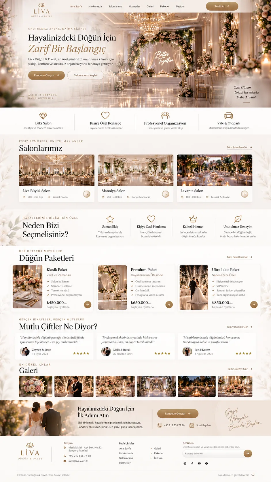 Düğün Salonu Web Sitesi - ekran 1