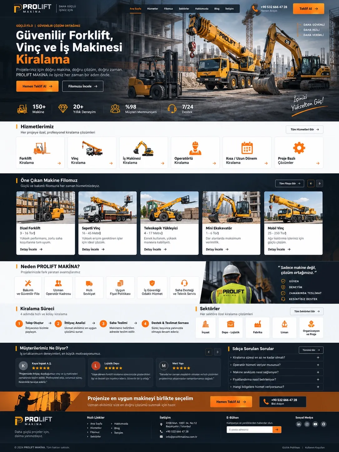 Forklift & Vinç Kiralama Web Sitesi - ekran 4