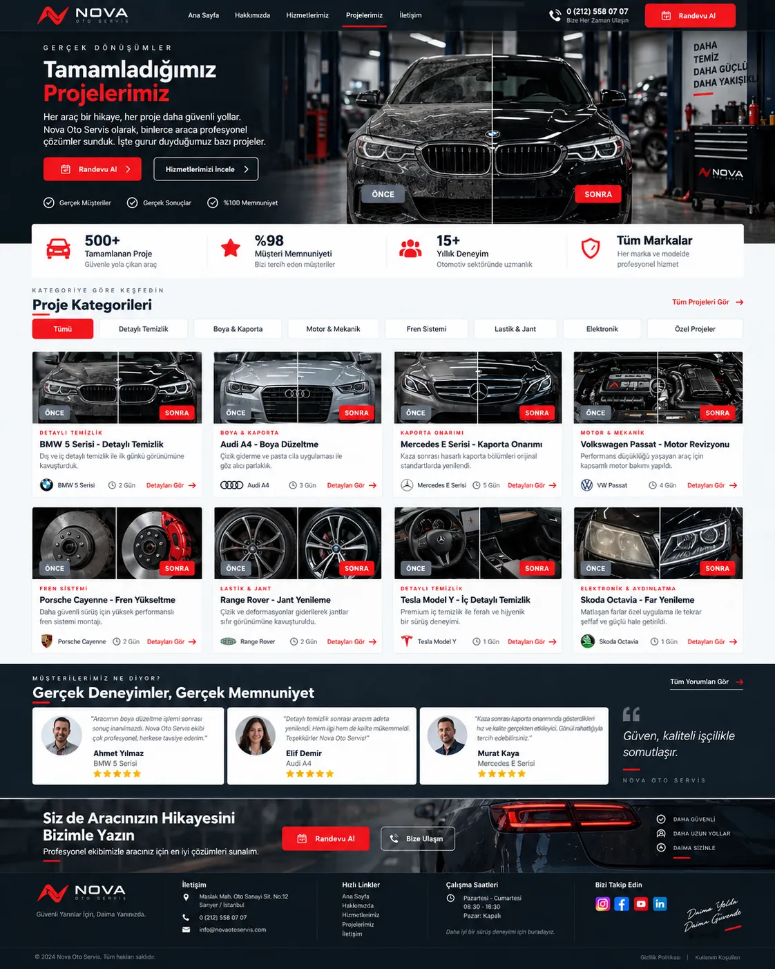 Oto Servis Web Sitesi - ekran 4